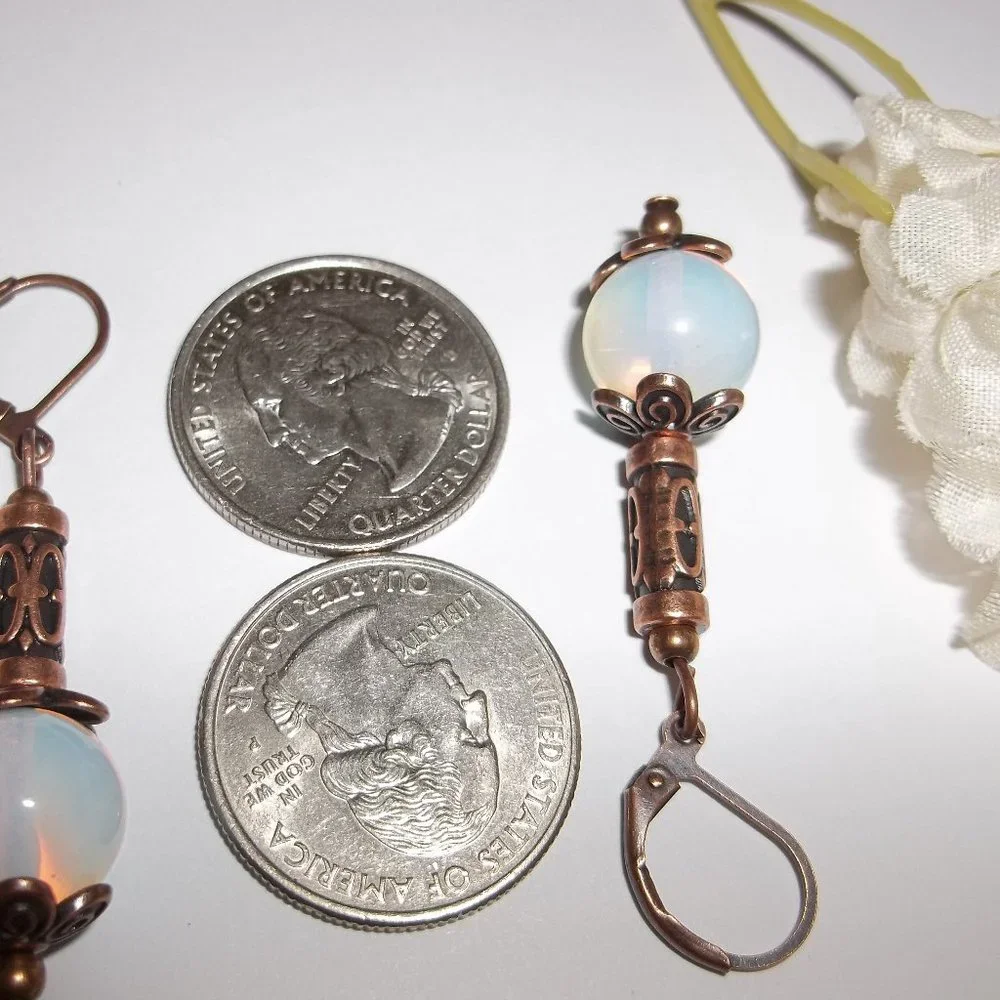 Boho Earrings, Earrings, Beaded Earrings, Earring, Moonstone Earring, NWT 7564
